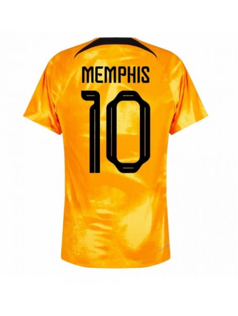 Nederländerna Memphis Depay #10 Replika Hemmakläder VM 2022 Kortärmad